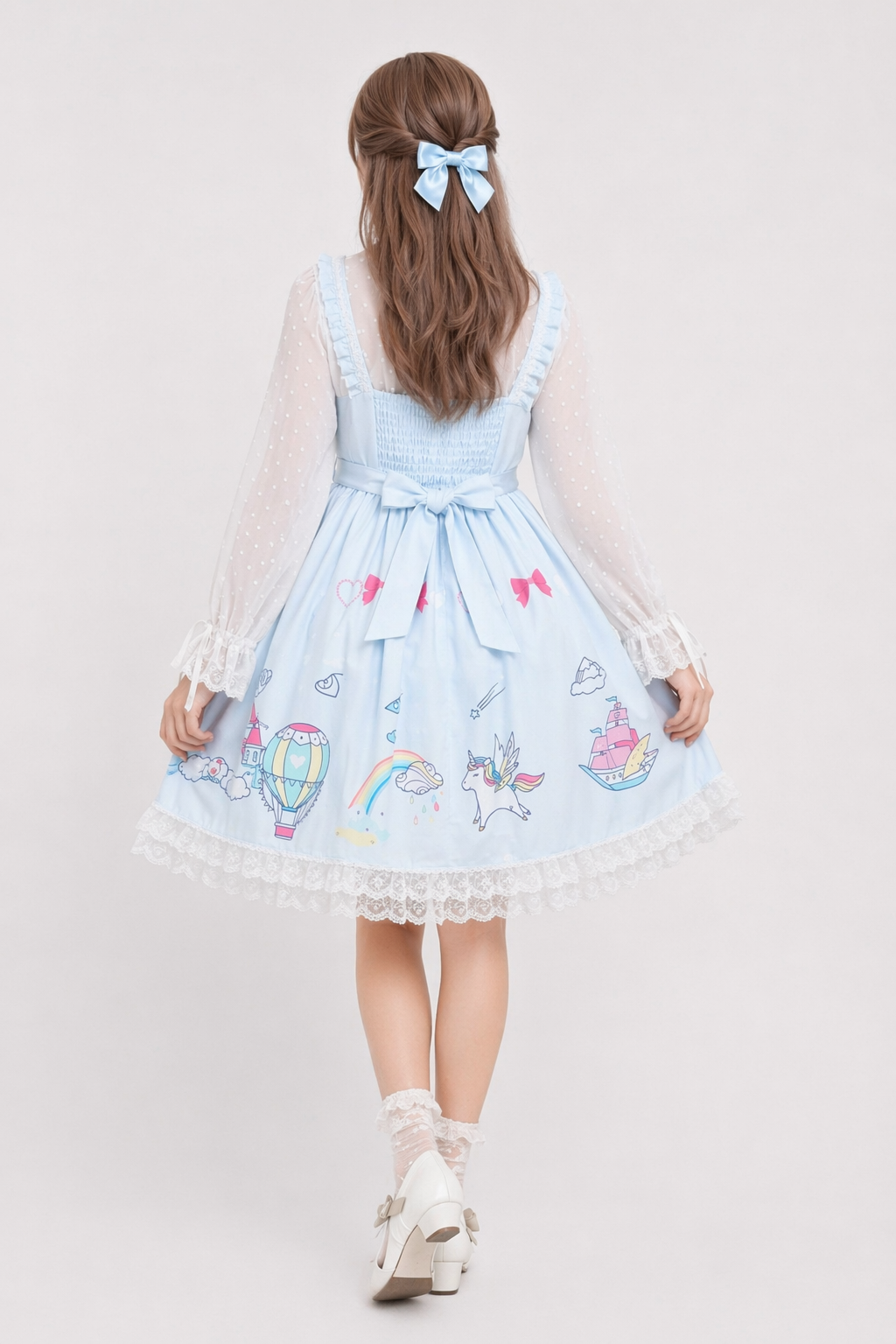 Enchanted Kingdom Traditional Lolita Dress for Young Princesses Blue Dress