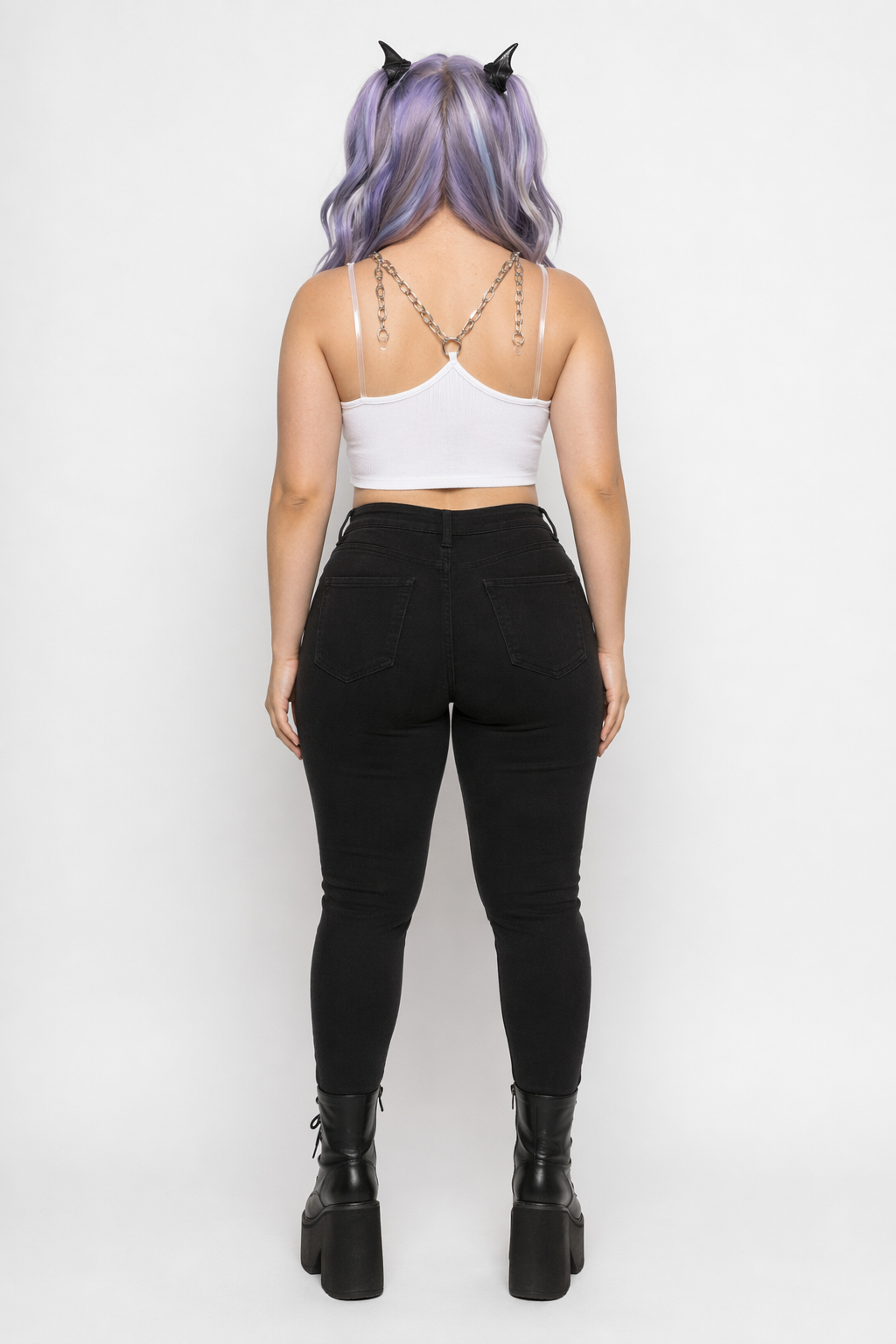 Baby Kuromi Crop Top with Chain Straps for Edgy Little Ones S