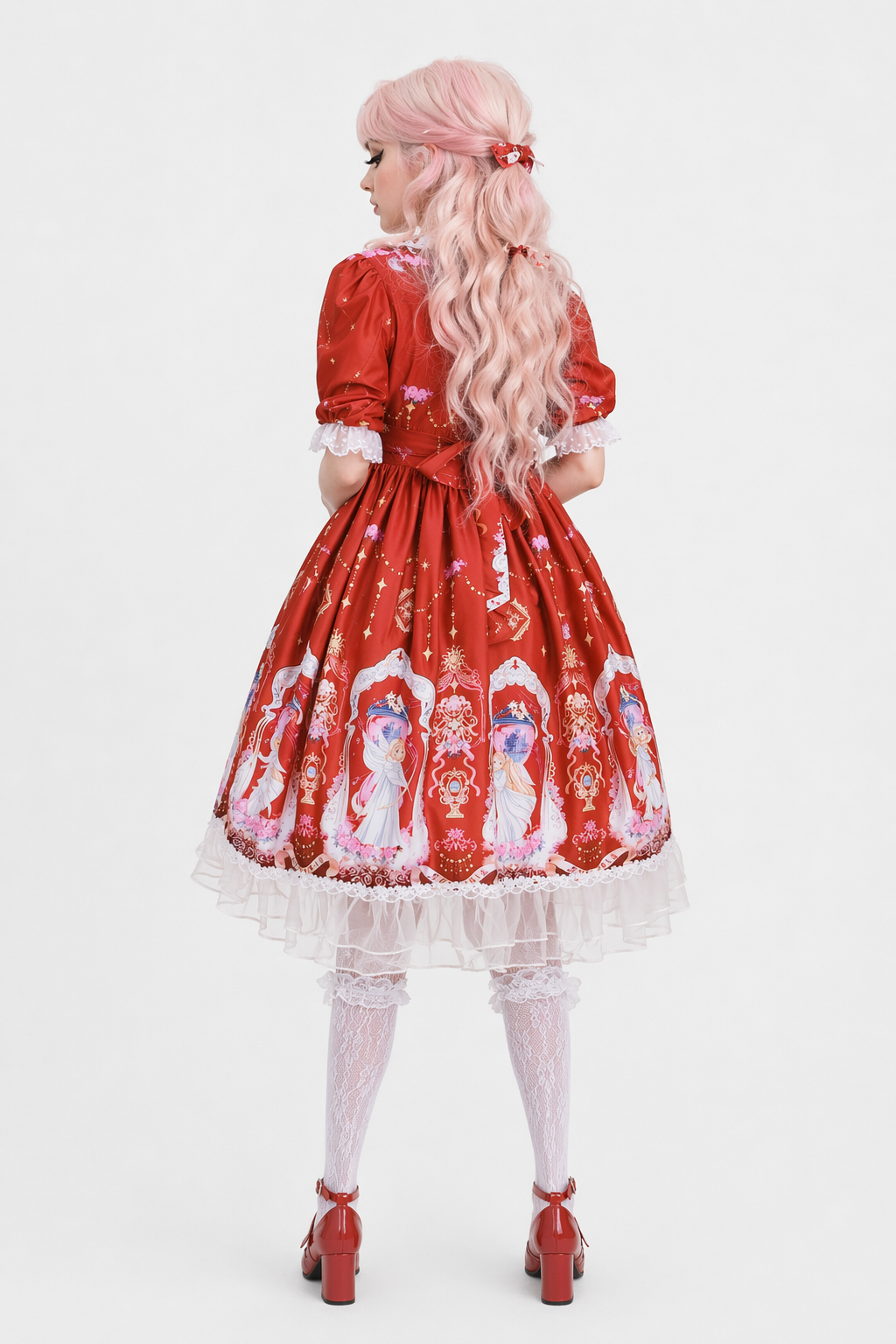 Celestial Angel Symphony Lolita Dress for Ethereal Fashion Lovers Red