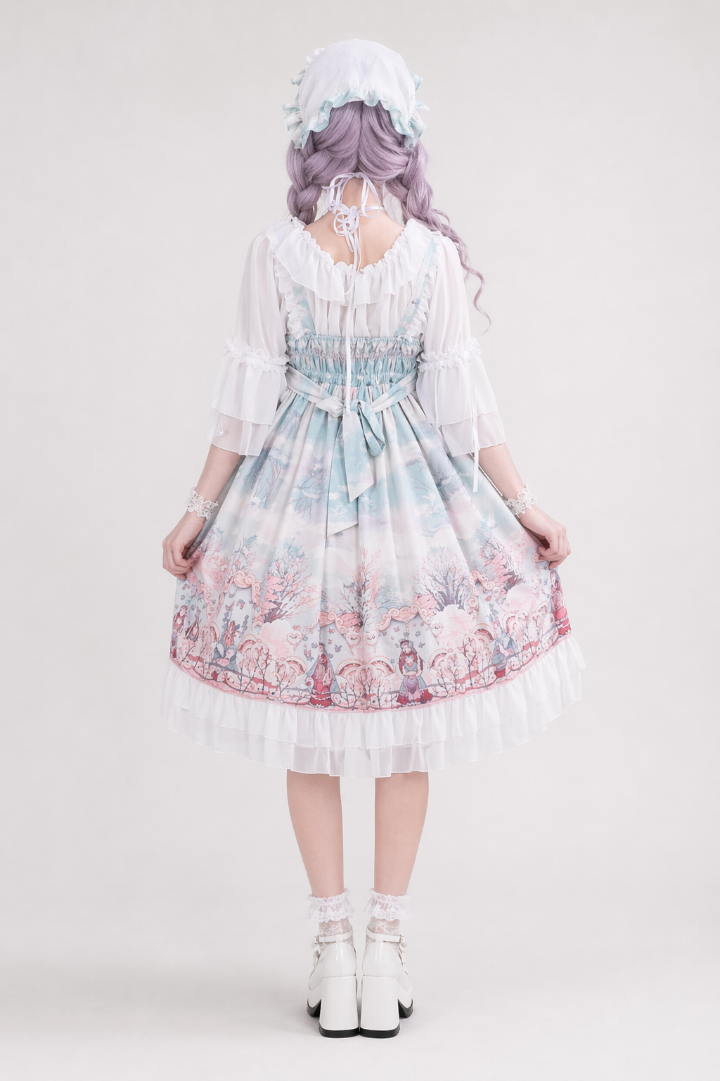 Fairy-Kei Forest Fairy Lolita Dress for Kawaii Princesses Greenish Blue