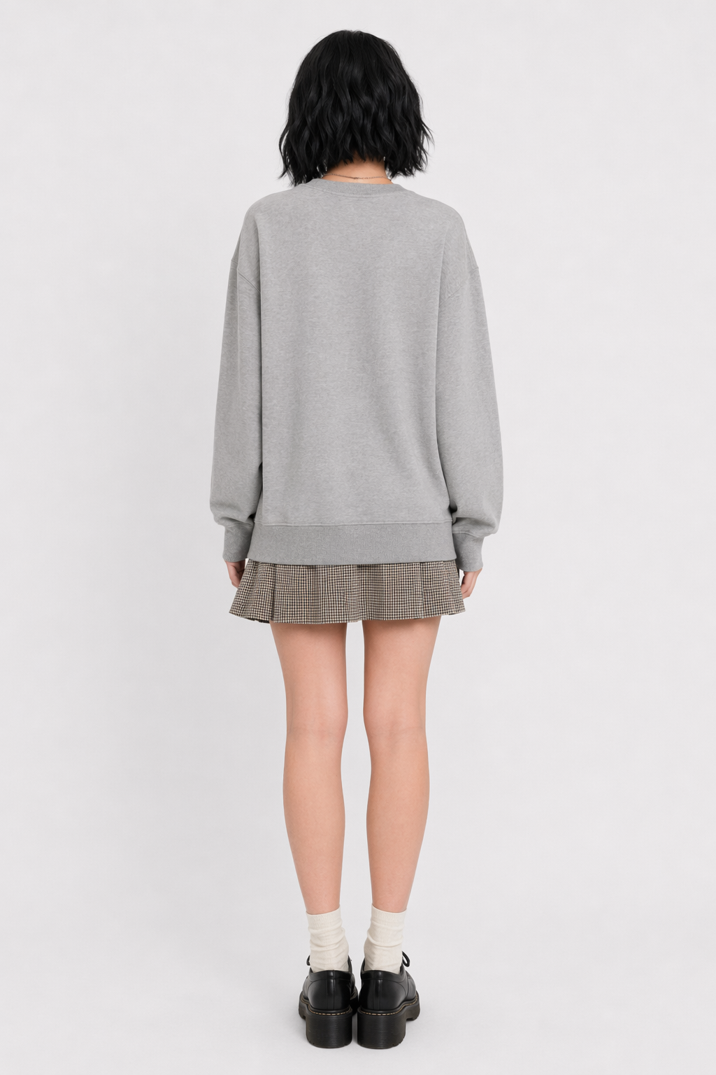 Kawaii Goth Trick or Treat Crewneck Sweater for Year-Round Fun Gray Sweatshirt