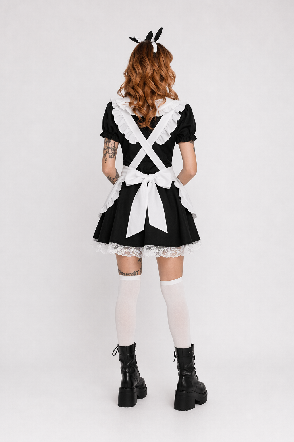 Kawaii Maid Cosplay Dress with Size Chart and Adorable Neko Twist XL