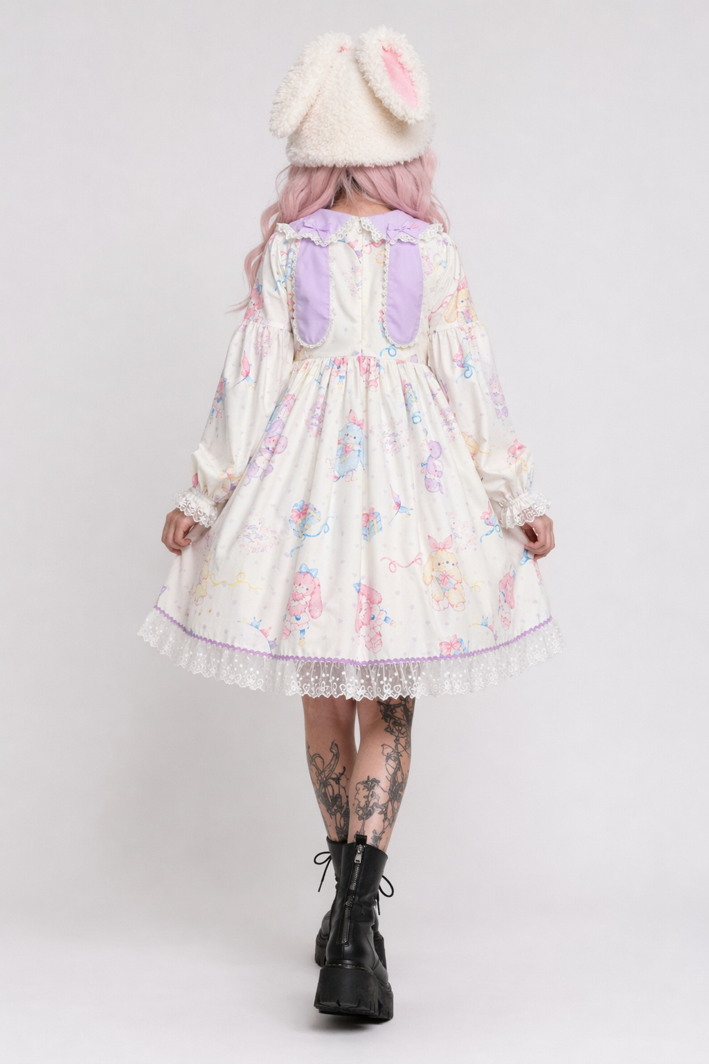 Fairy Kei Bunny Rabbit Lolita Dress for Pastel Princesses White