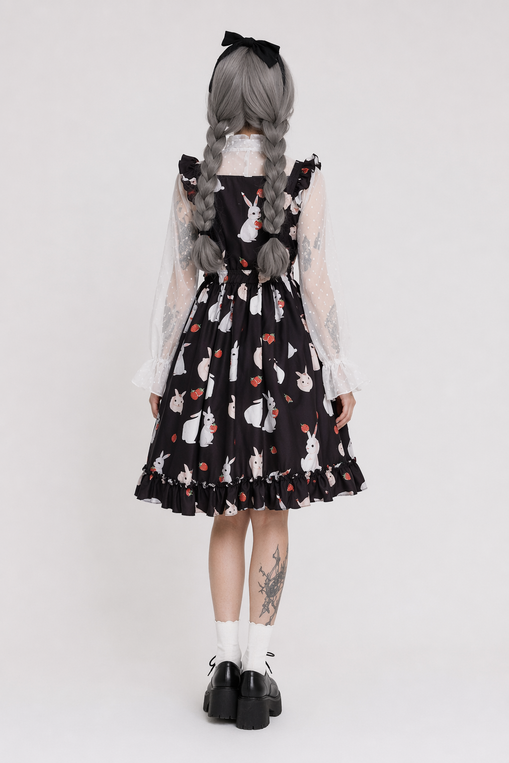Baby Bunny Rabbit Suspender Dress for Kawaii Cuties Black Dress
