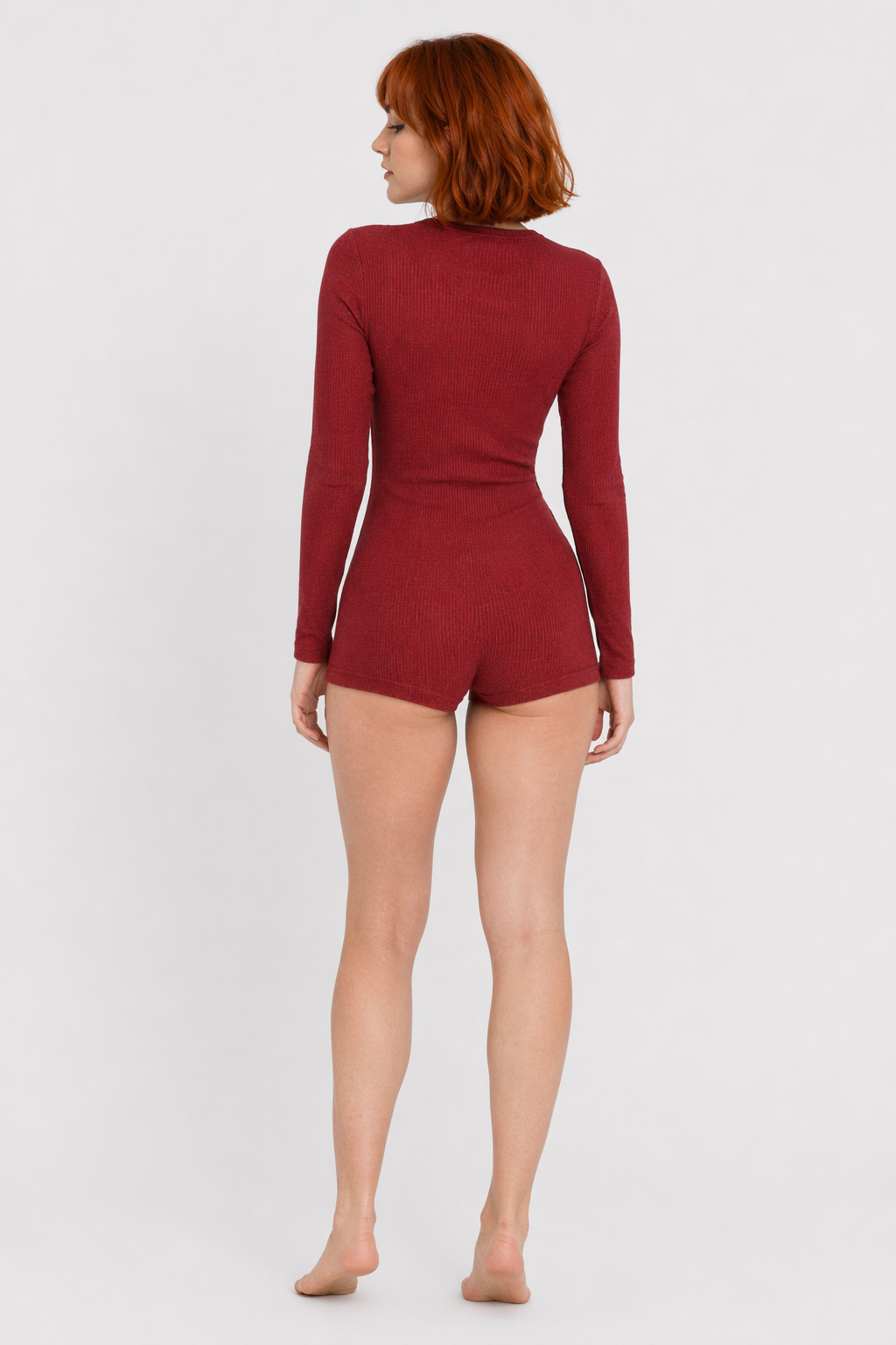 Adult Onesie with Soft Fabric and Secure Snap Closures in Various Colors Wine Red