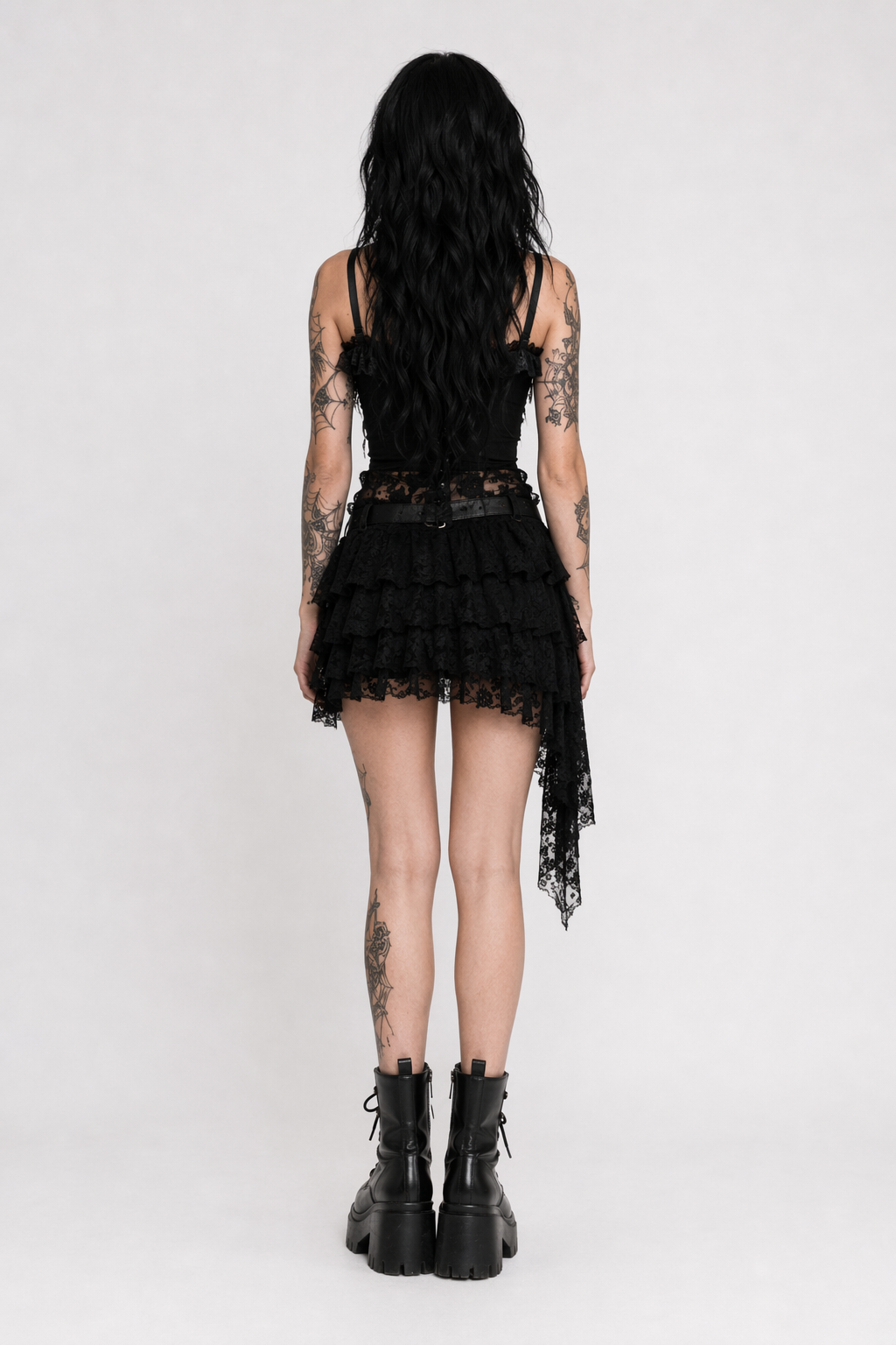 Ethereal Floral Camisole Inspired by Vintage French Film Elegance Black