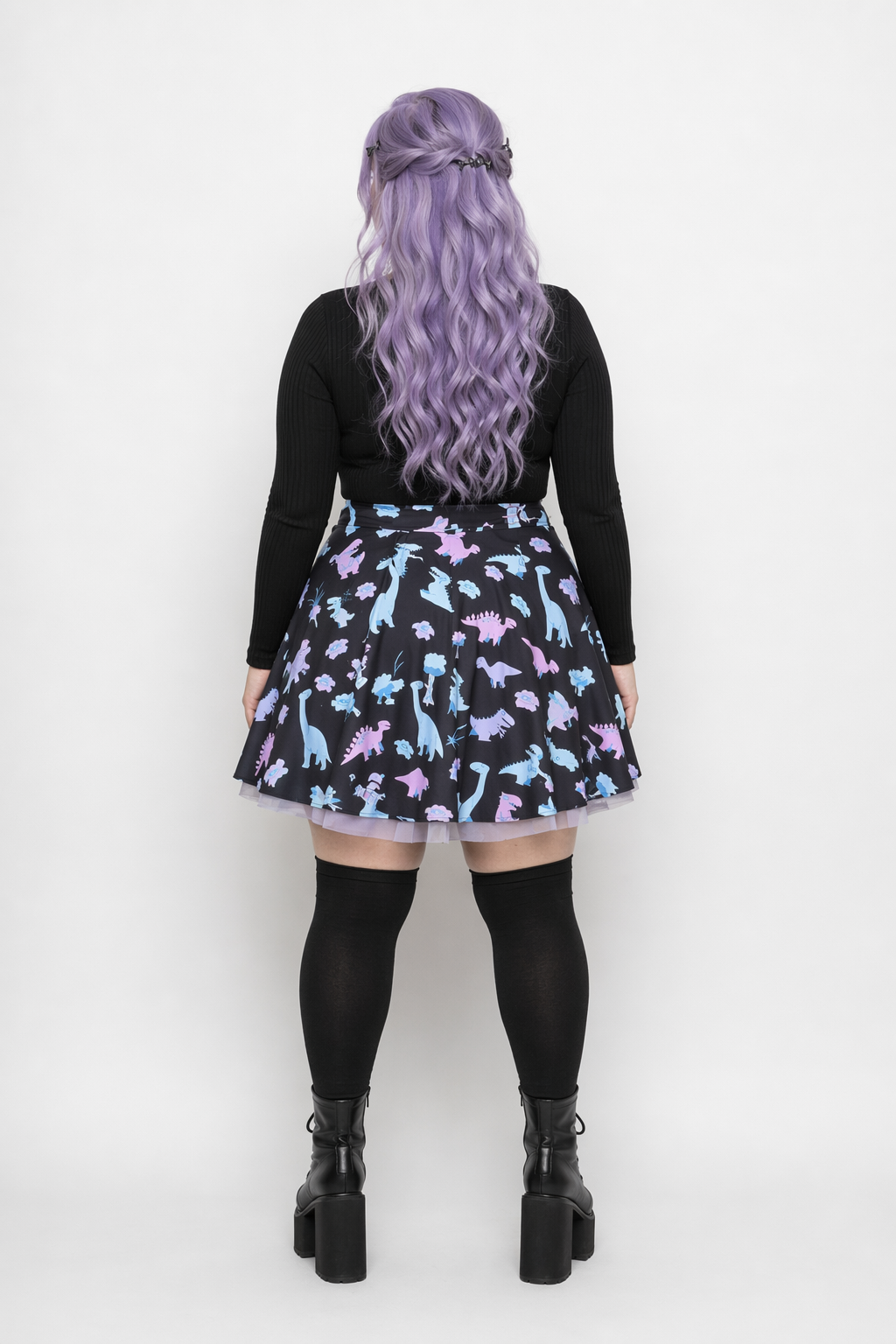 Pastel Goth Dinosaur Skirt for Cute Dino Princess Vibes XXXL