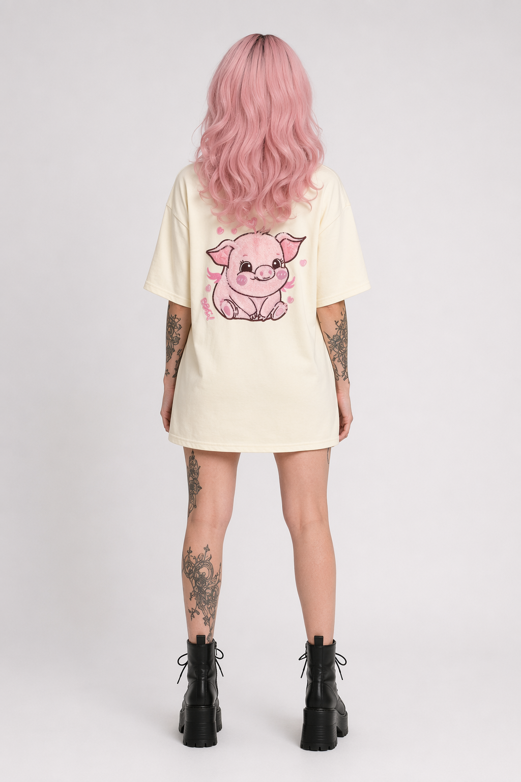 Happy Pig Fluffy Tee for Ultimate Cuteness Overload Apricot