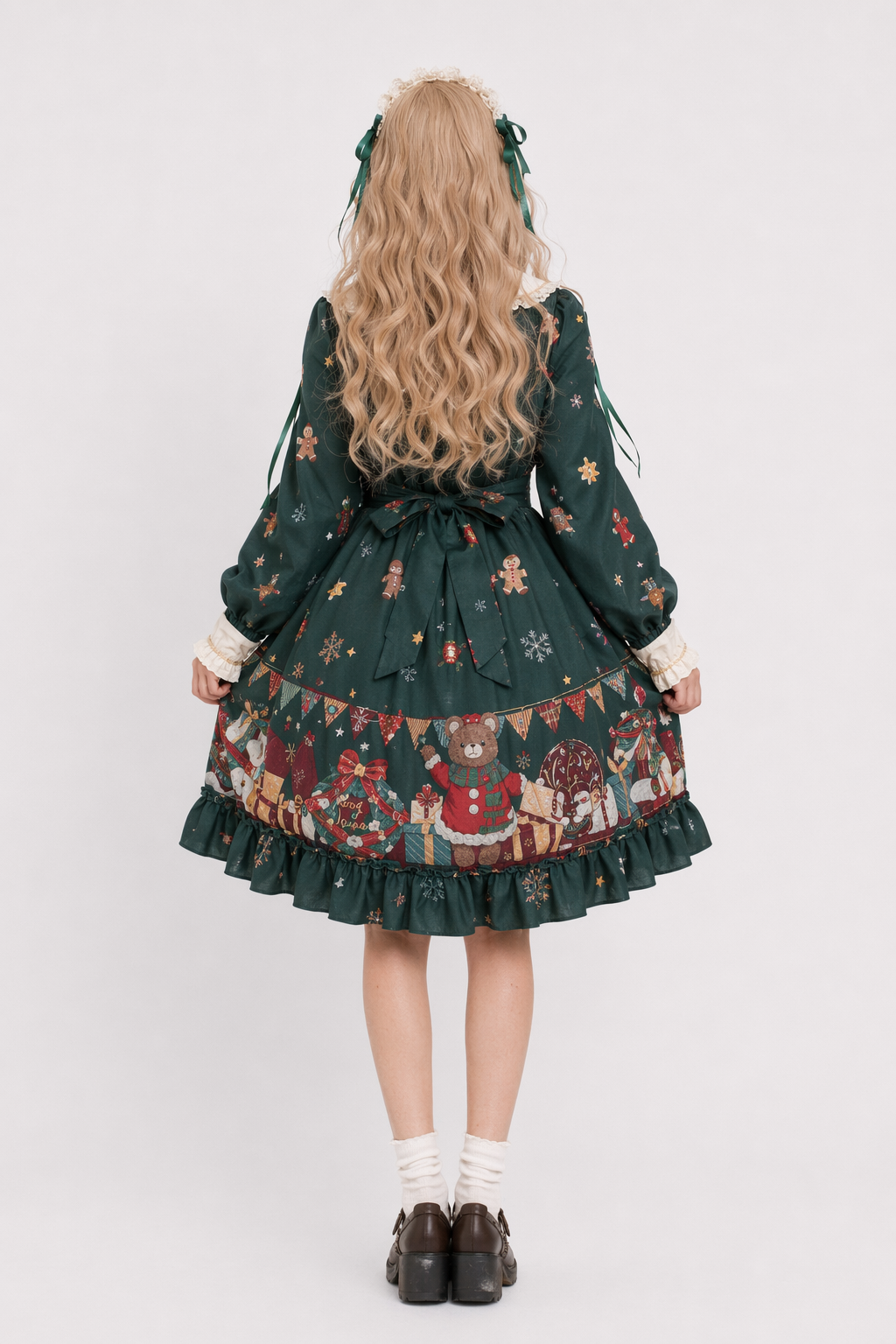 Luxurious Holiday Lolita Dress in Red or Green Org Instock New Condition Green Dress