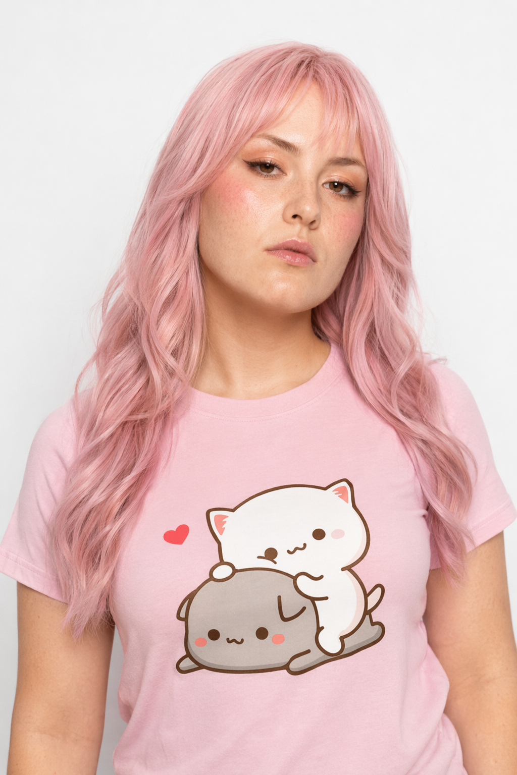 Adorable Peach & Goma T-Shirts for Cute Adventures pink