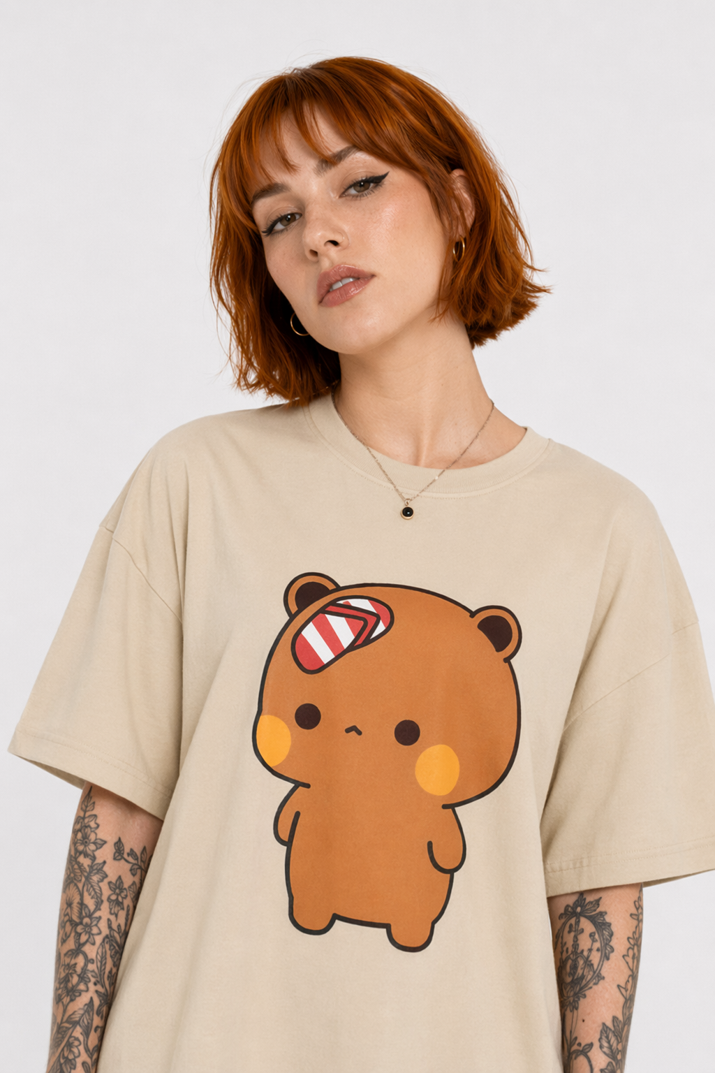 Dudu & Bubu T-Shirt in Breathable Fabric for Everyday Fun 1474 Khaki
