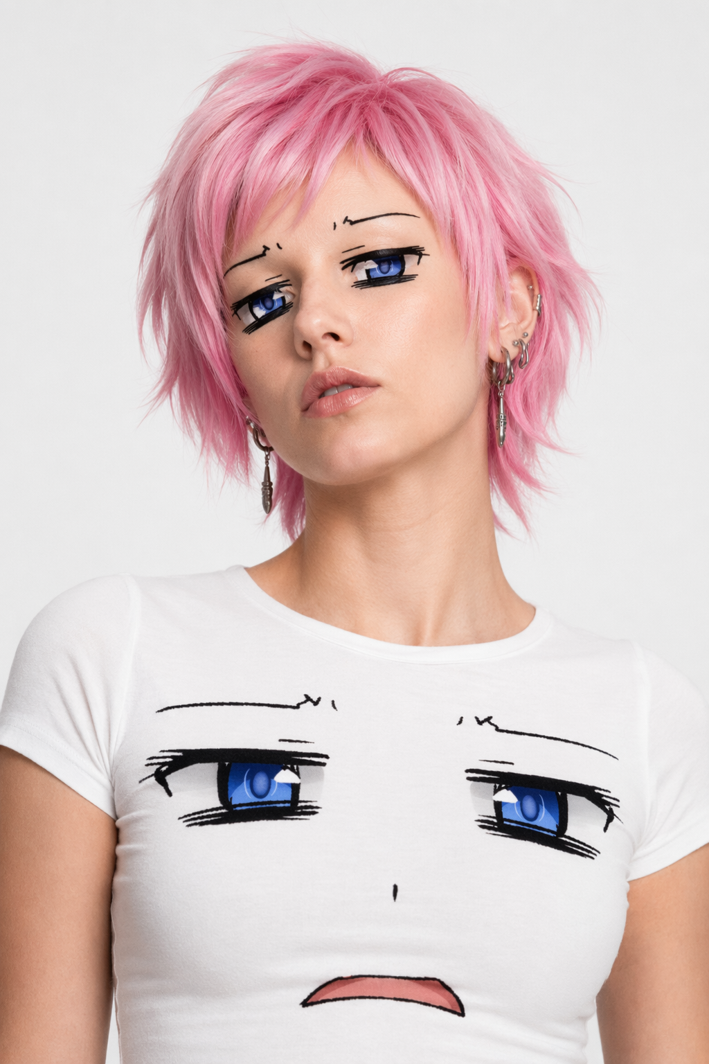 Kawaii Anime Face T-Shirts for a Comfy Classic Look Skeptical Face