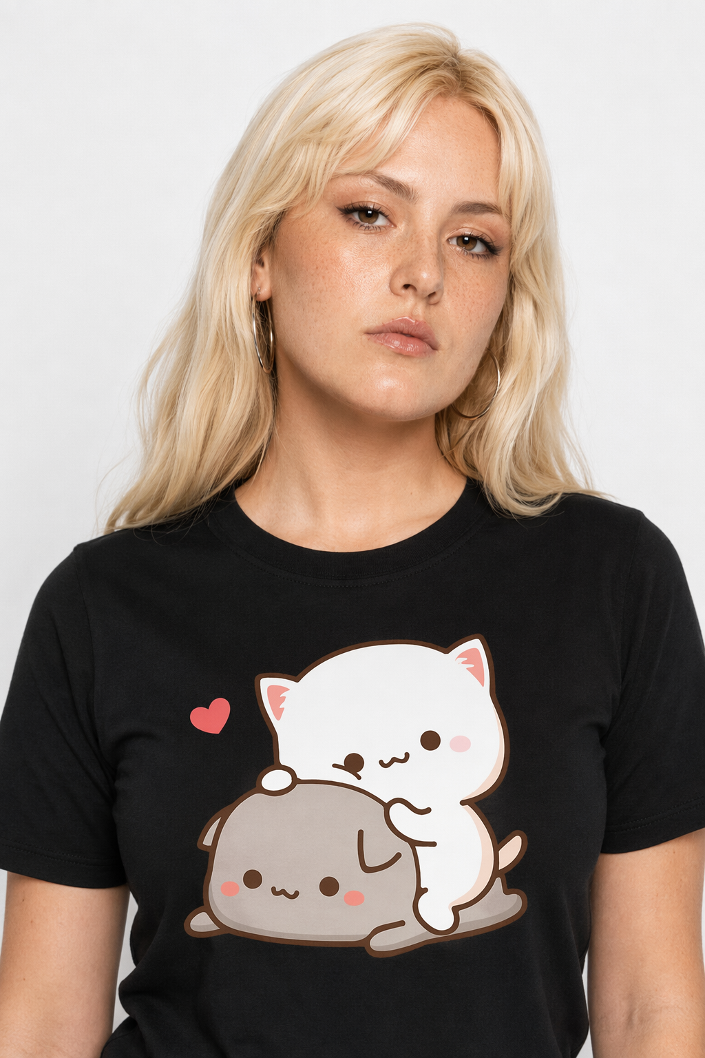 Adorable Peach & Goma T-Shirts for Cute Adventures black
