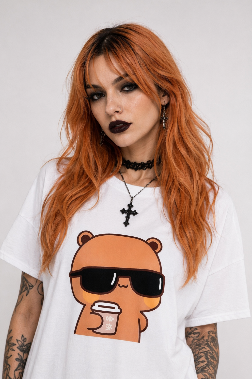 Cute Couple Dudu & Bubu Matching Shirts for Playful Couples 2400 White