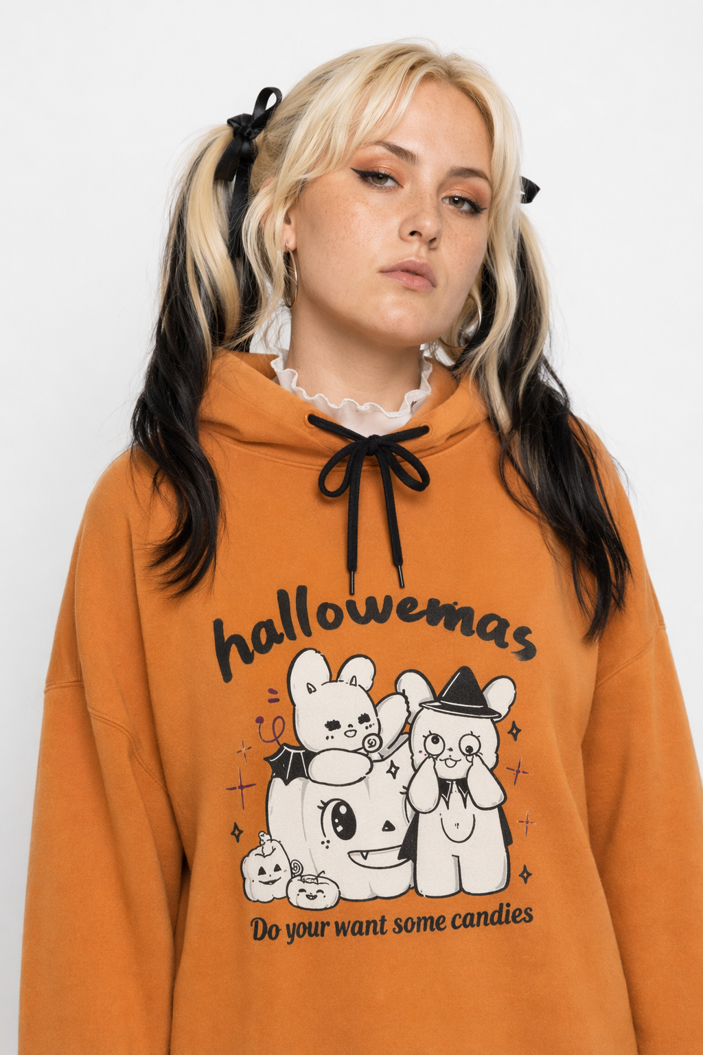Kawaii Goth Candy Hoodie Sweater for Halloween and Year-Round Wear Default