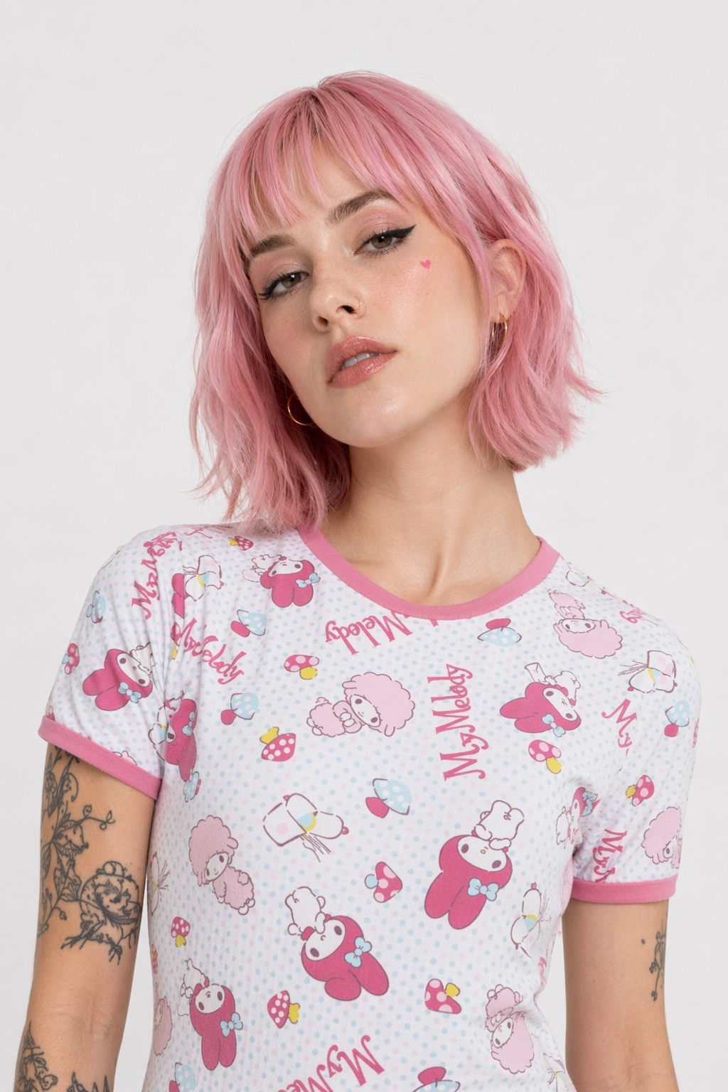 Pink My Melody Bunny Adult Onesie with Snap Crotch for Cozy Lounging S