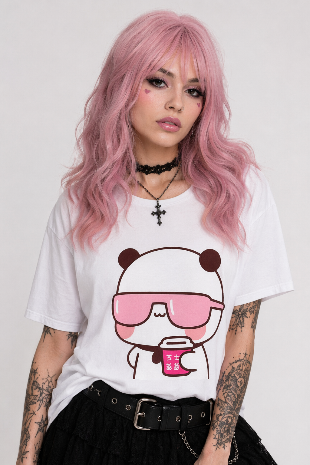 Cute Couple Dudu & Bubu Matching Shirts for Playful Couples 2399 White
