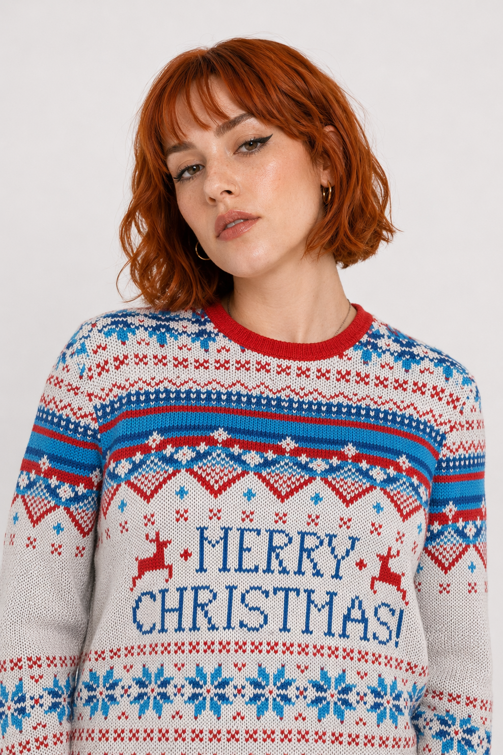 Cozy Christmas Crewneck Sweaters for Holiday Cheer Blue Xmas