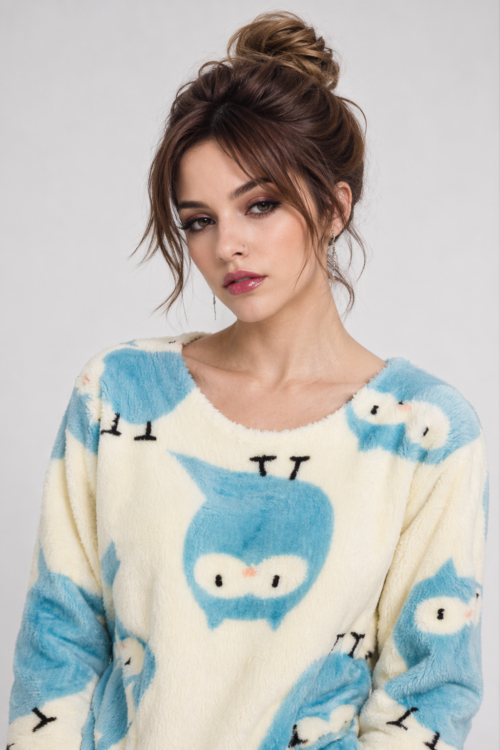 Adorable Fuzzy Pajama Sets for a Cozy Kawaii Look Blue Owl
