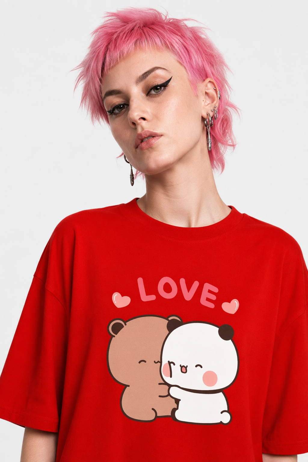 Dudu & Bubu Women’s T-Shirt for Stylish Fans of Dudu & Bubu red
