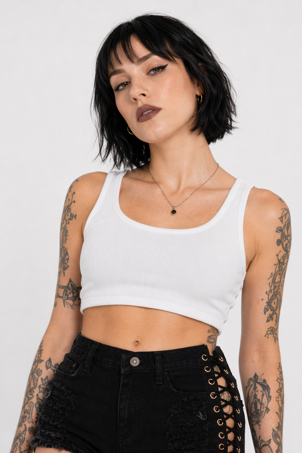Lace-Up Corseted Shorts for Punk Rock and Goth Fashion Style XL