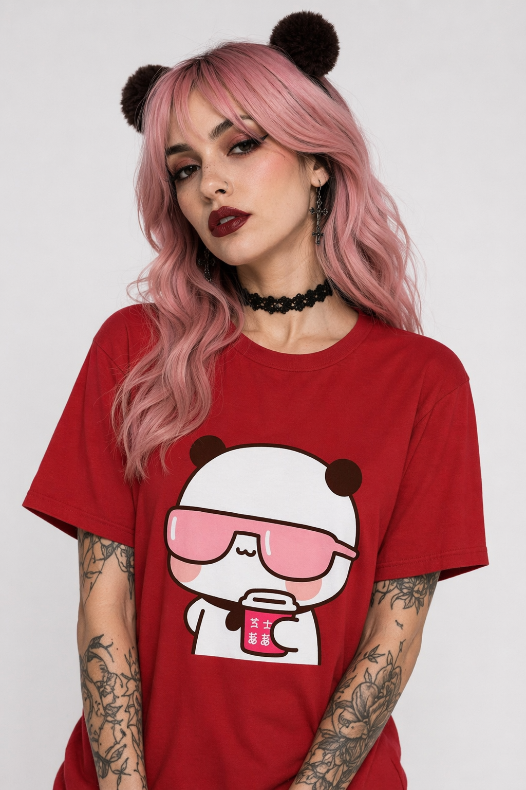 Cute Couple Dudu & Bubu Matching Shirts for Playful Couples 2399 Red