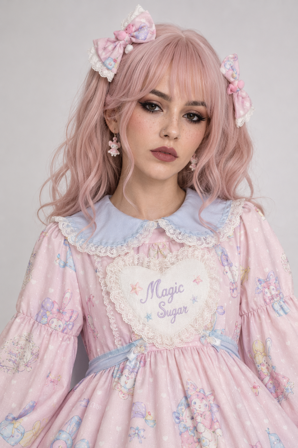 Fairy Kei Bunny Rabbit Lolita Dress for Pastel Princesses Pink