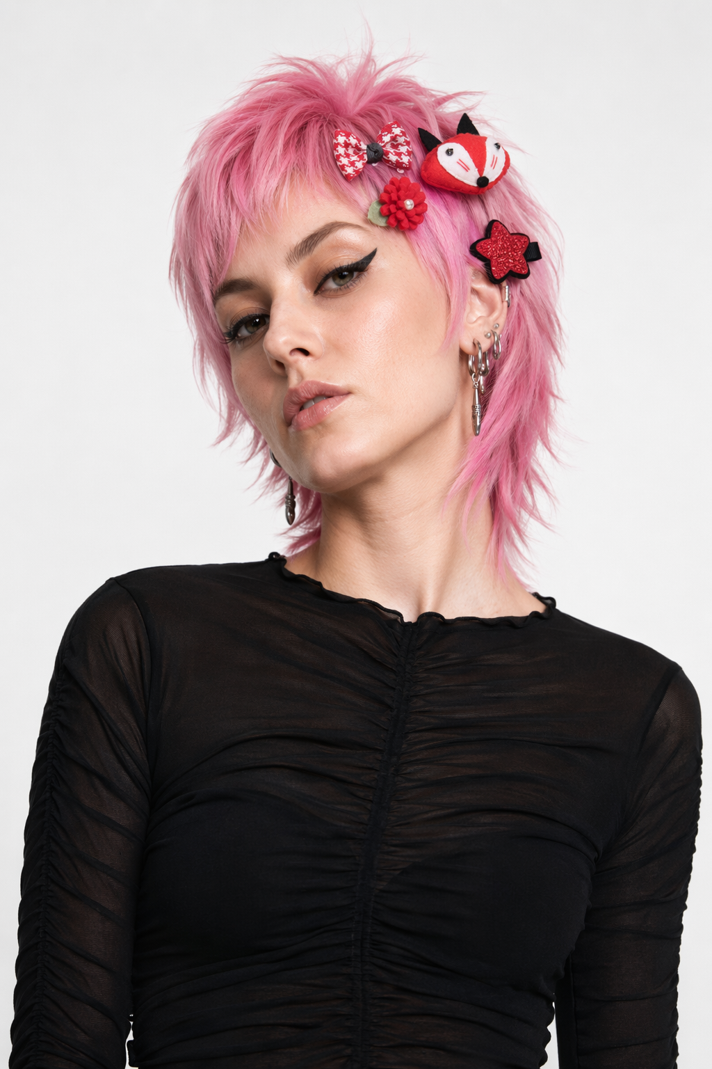 Adorable Felt and Bedazzle Hair Barrettes for Everyday Style Fox