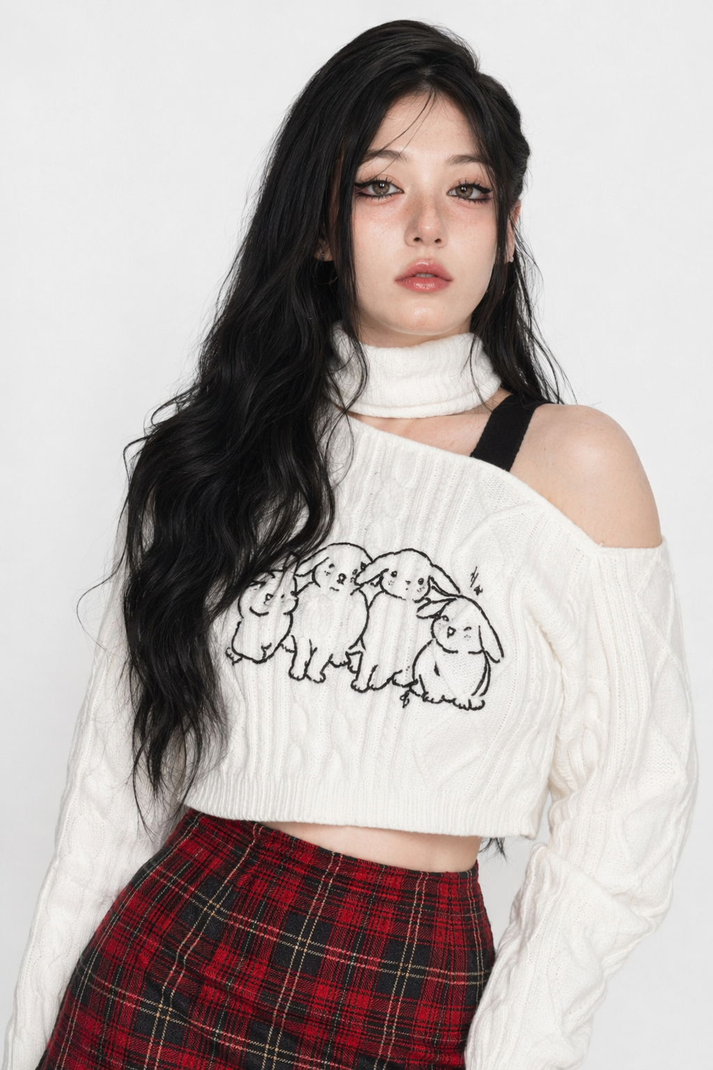Buncha Bunnies Slouchy Turtleneck for Cute and Cozy Style L