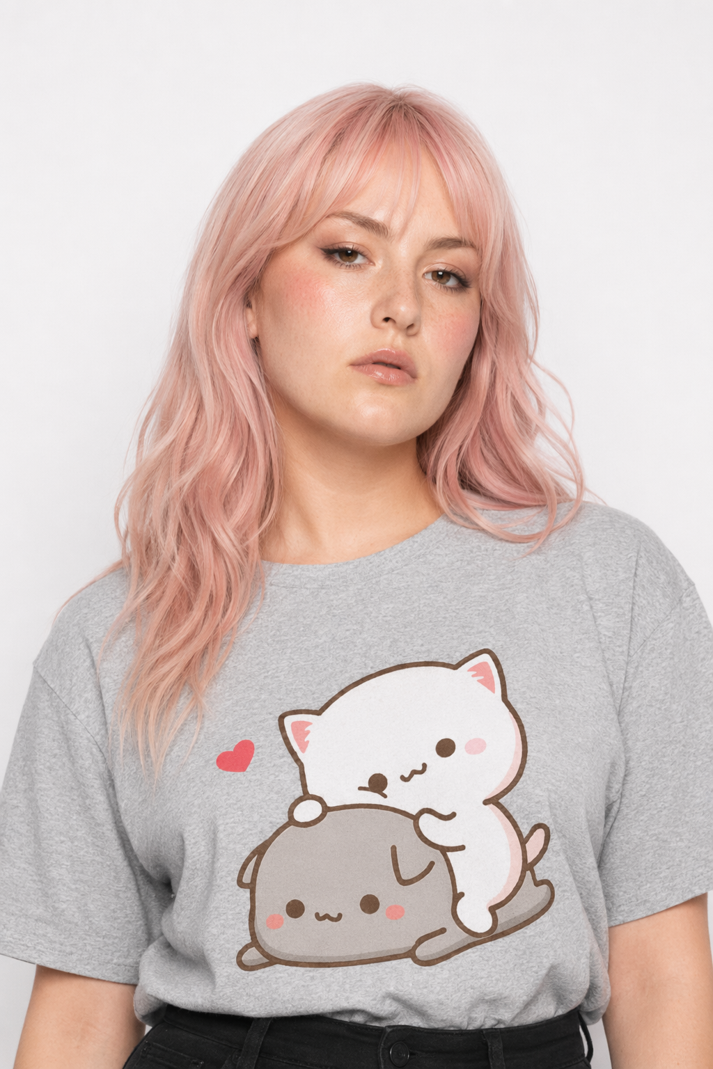 Adorable Peach & Goma T-Shirts for Cute Adventures gray