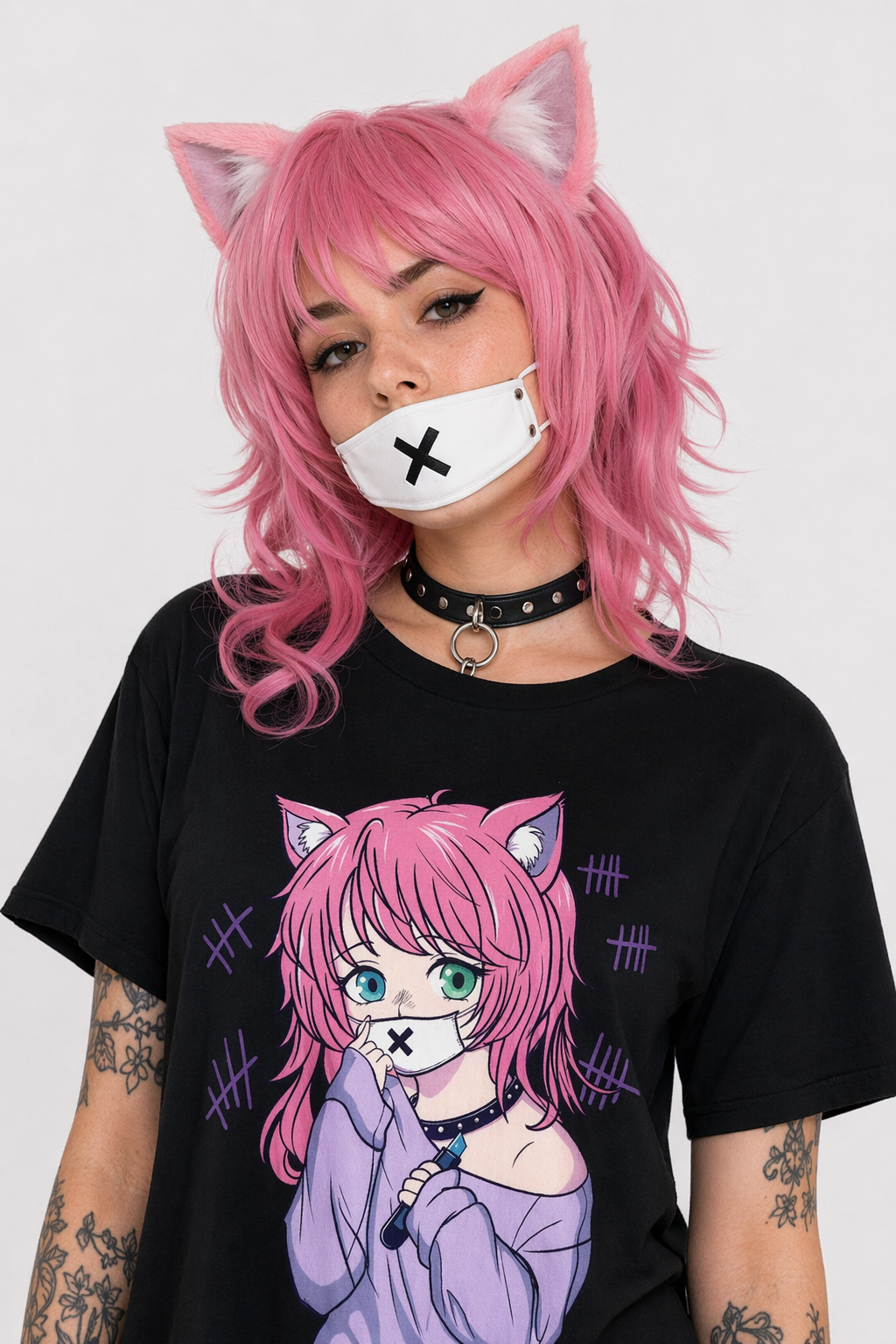 Pastel Goth Senpai T-Shirt for Otaku Fans S