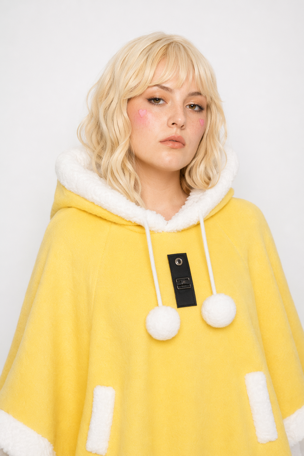 Cozy Kawaii Poncho in Assorted Colors for Daily Snuggles Yellow