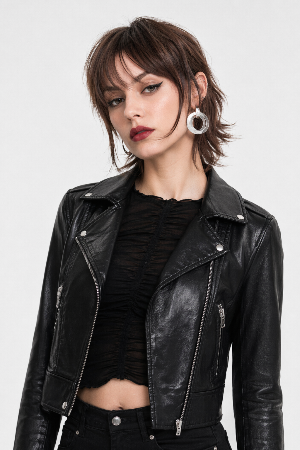 Vegan Leather Moto Jacket for Cosparty in Multiple Colors Black