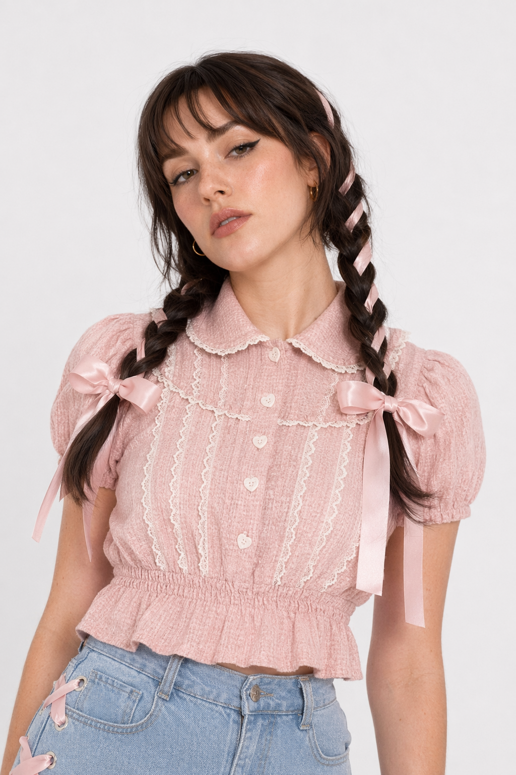 Pink Corset Lace Up Shorts for a Girly Summer Look L
