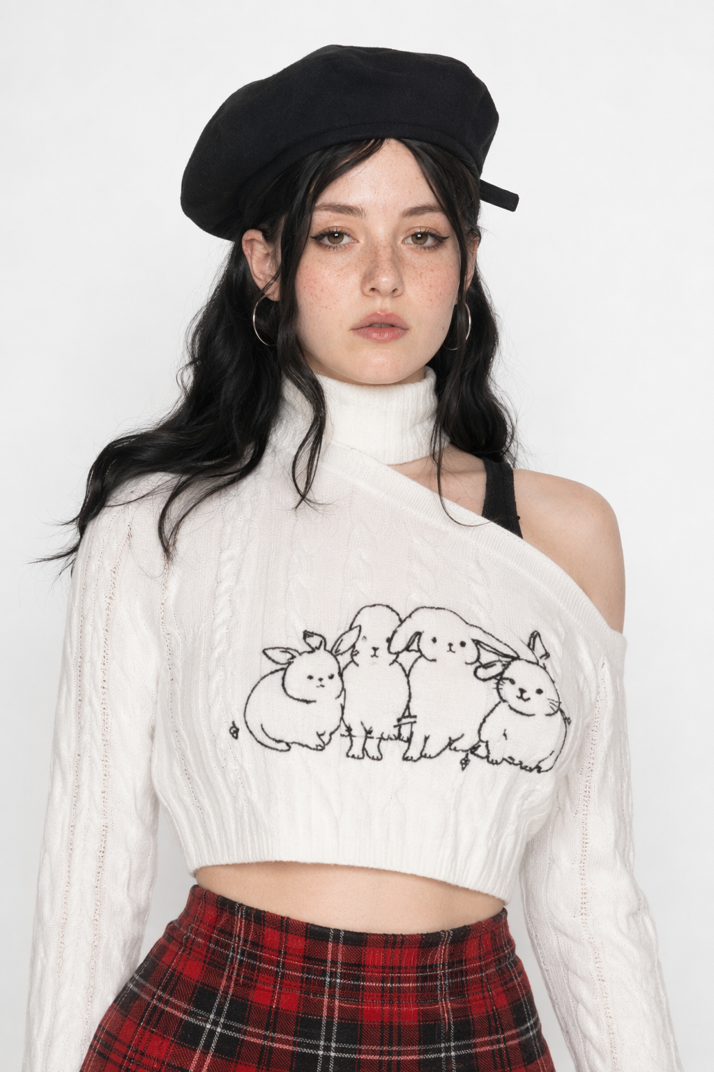 Buncha Bunnies Slouchy Turtleneck for Cute and Cozy Style S