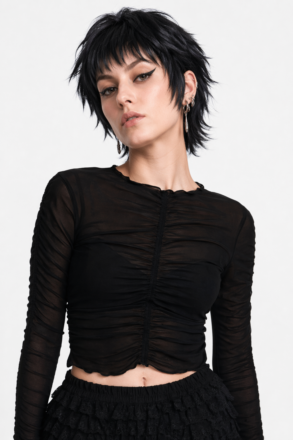 Layered Ruffled Bloomers for Kawaii Fashion Lovers Black