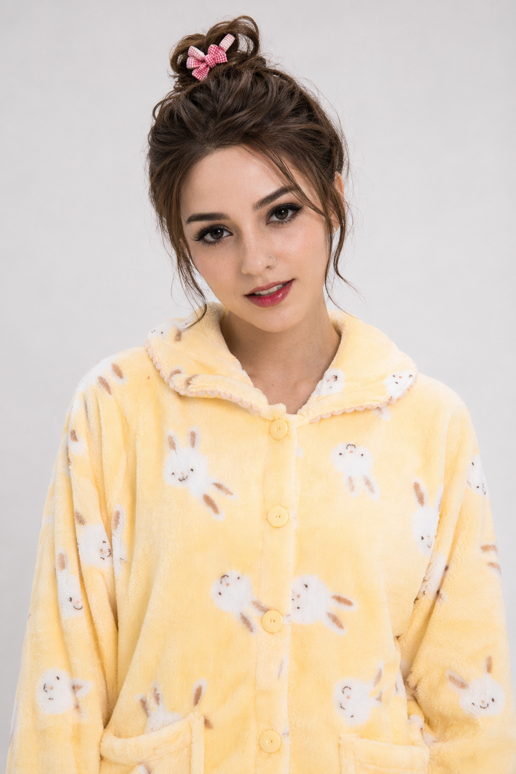 Adorable Fuzzy Pajama Sets for a Cozy Kawaii Look Yellow Bunny