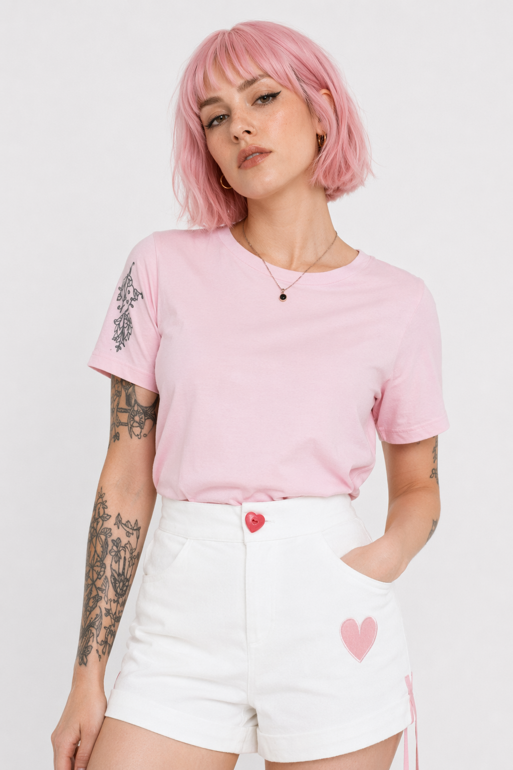 Sweet Heart Shorts for Summer Lounging White