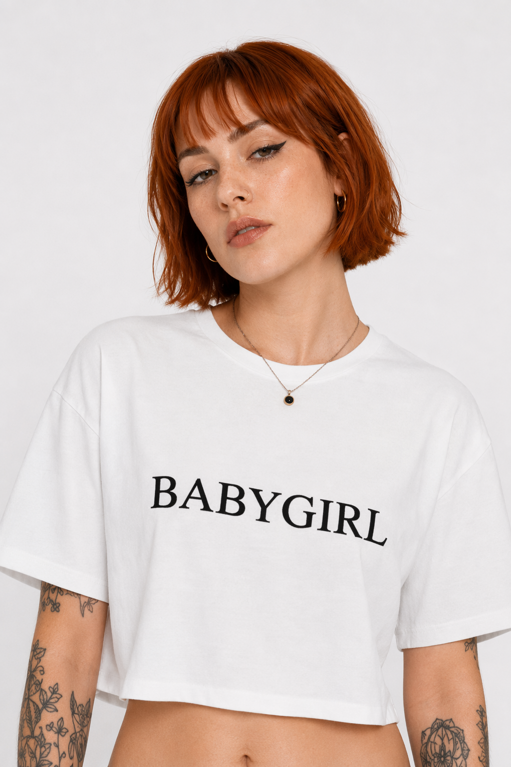 Adorable Baby Girl T-Shirt Crop Top for Summer Fun White