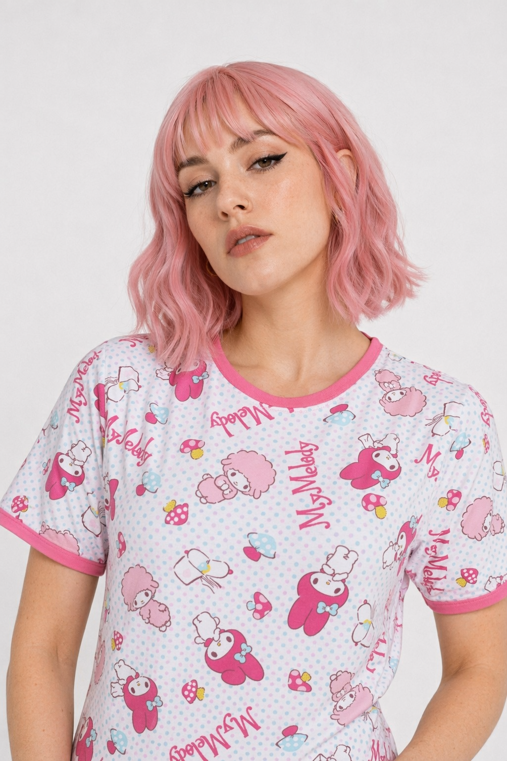 Pink My Melody Bunny Adult Onesie with Snap Crotch for Cozy Lounging XXL