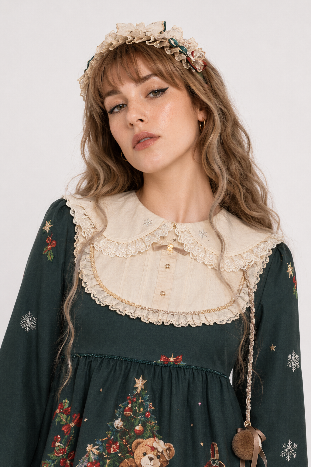 Luxurious Holiday Lolita Dress in Red or Green Org Instock New Condition Green Dress