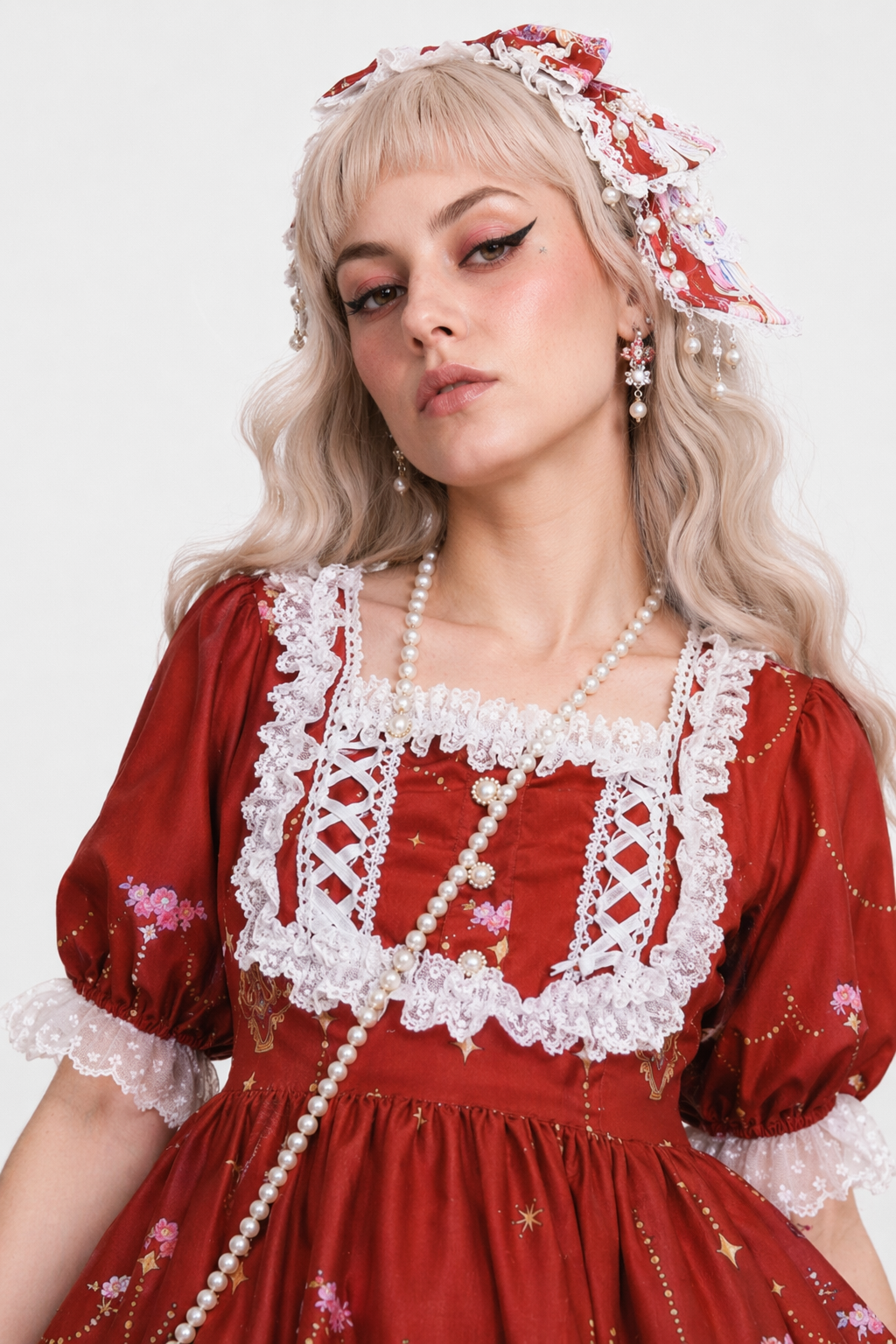 Celestial Angel Symphony Lolita Dress for Ethereal Fashion Lovers Red