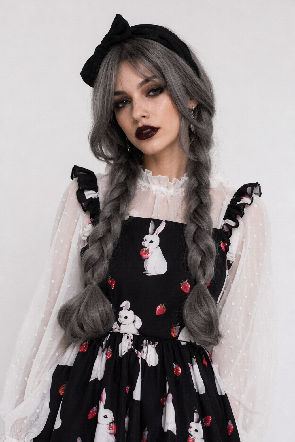 Baby Bunny Rabbit Suspender Dress for Kawaii Cuties Black Dress