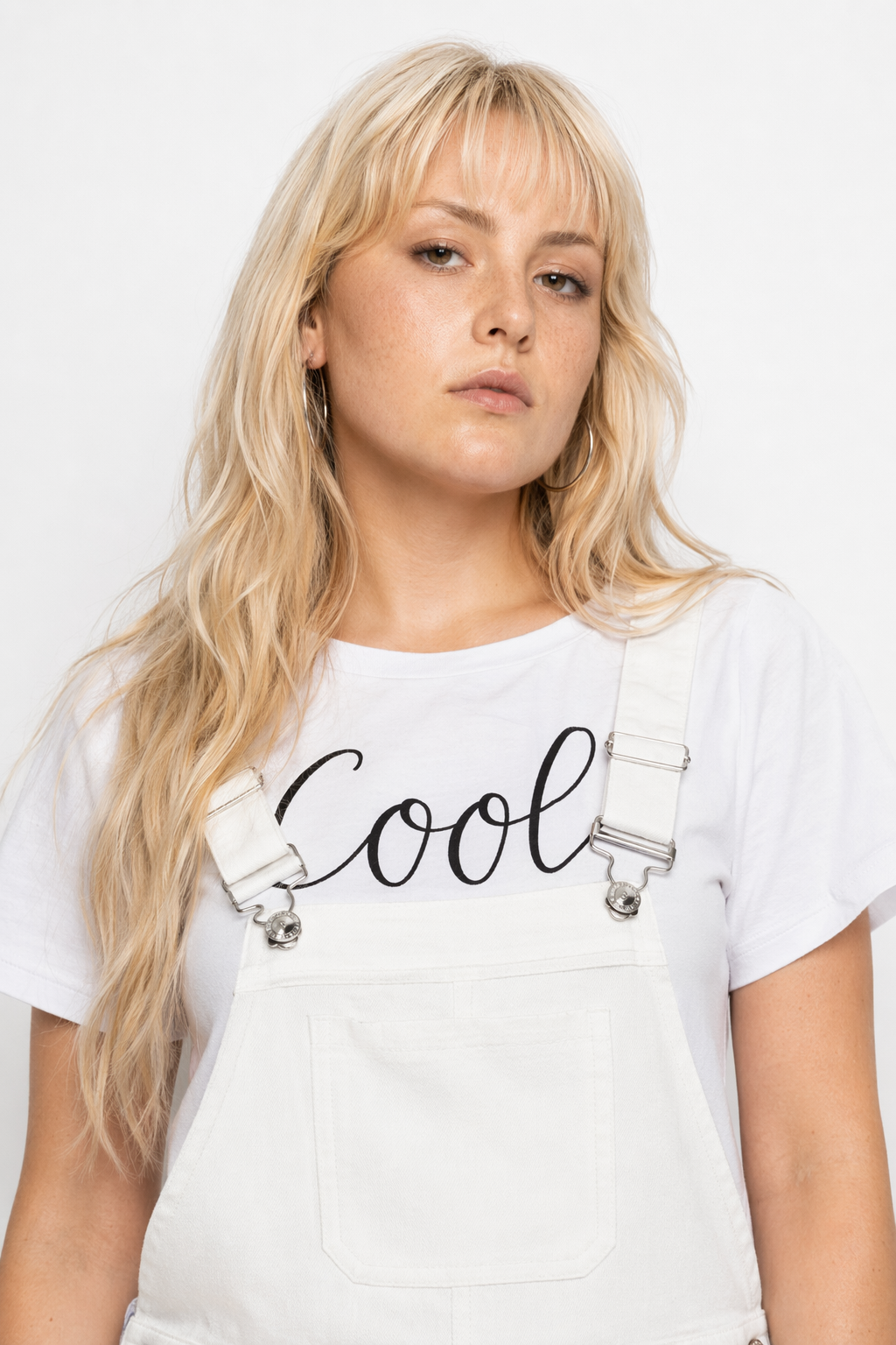 Cute Full Length Overalls in White or Black White