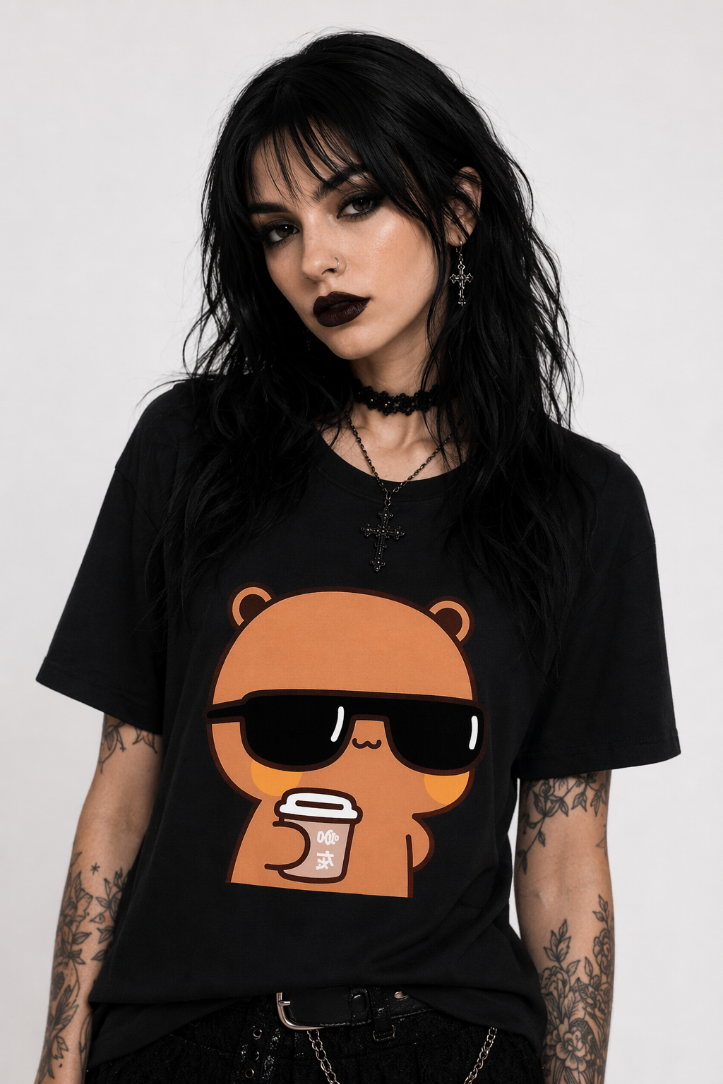 Cute Couple Dudu & Bubu Matching Shirts for Playful Couples 2400 Black