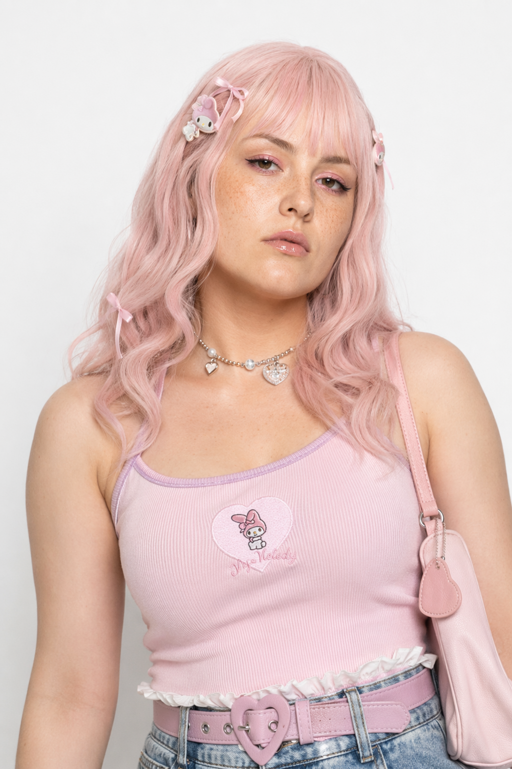 Pastel Fairy-Kei Sanrio Inspired Crop Tops Pink My Melody