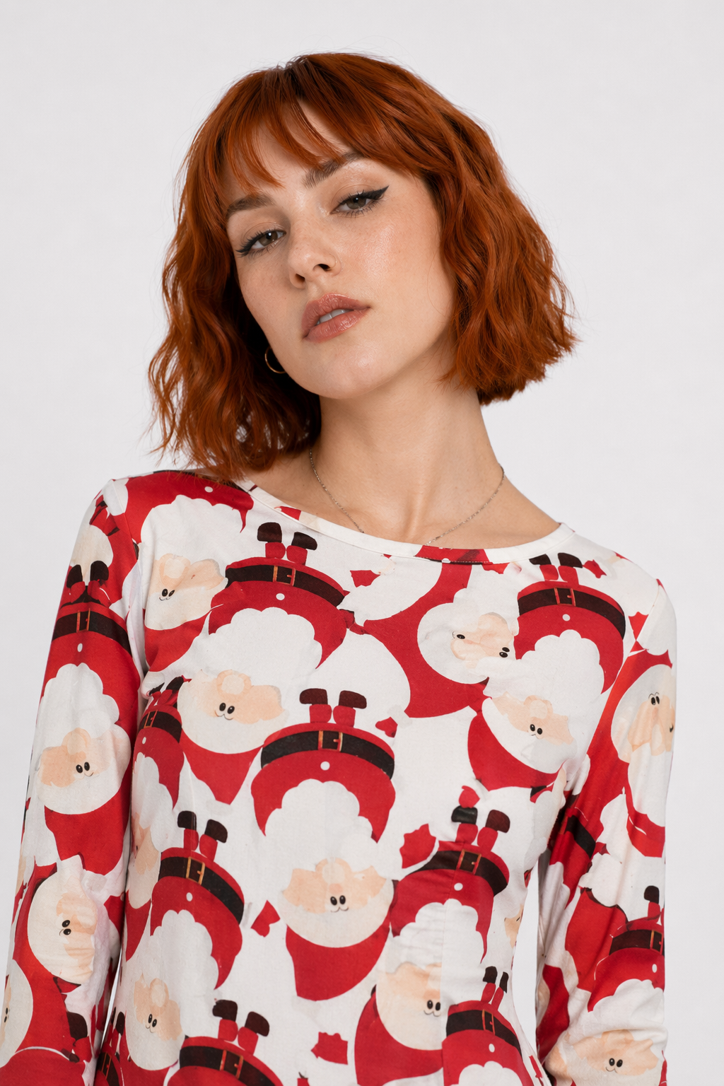 Festive Christmas Themed Dresses for Chic Holiday Style Santa Face