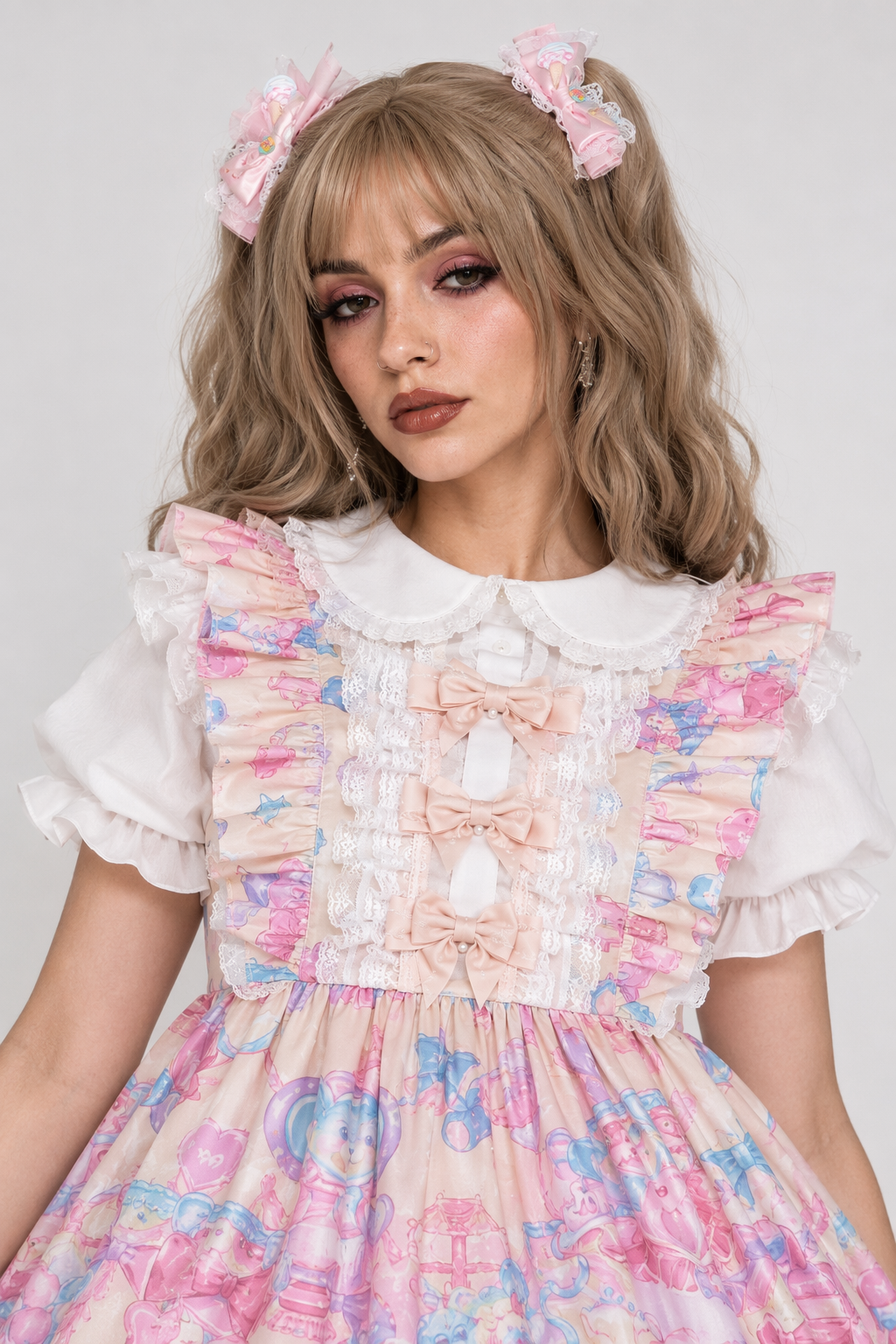 Bubblegum Lolita Dress 92cm Bust for Kawaii Birthday Parties Beige