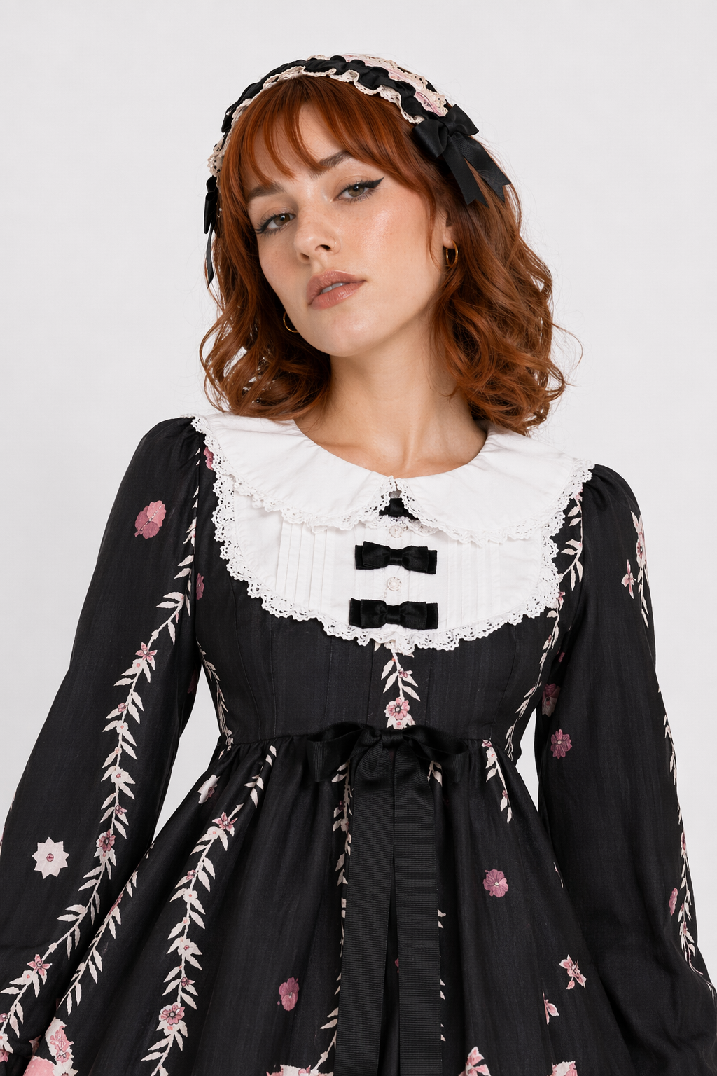 Gorgeous Lolita Dress with Squirrel Cameo in Various Colors and Sleeves black long sleeve