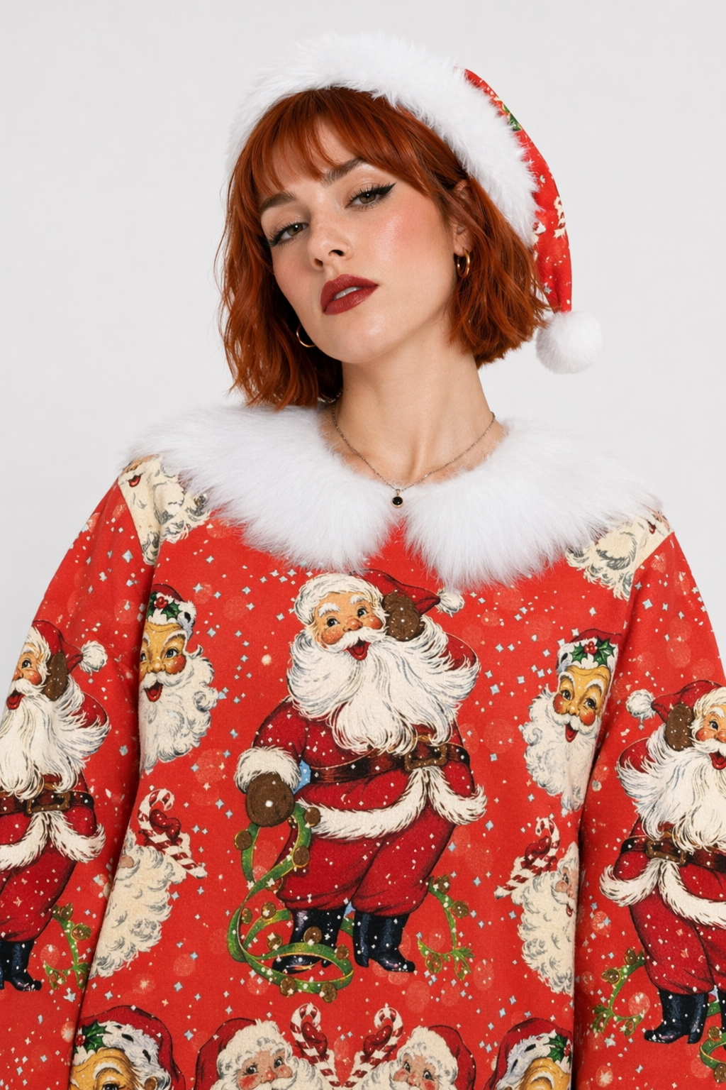 Cozy Christmas Crewneck Sweaters for Holiday Cheer Vintage Santa